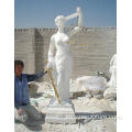 Gran tamaño diosa religiosa mármol blanco de la estatua de la justicia